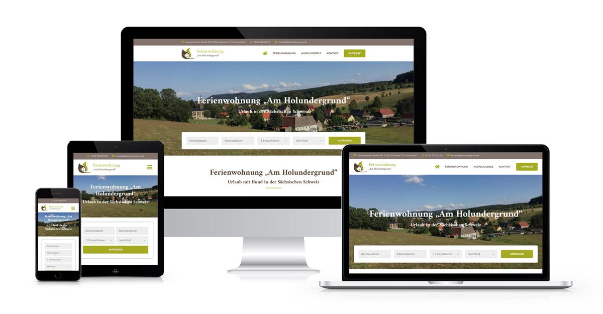 Responsive Webdesign - Internetseite www.holundergrund.de