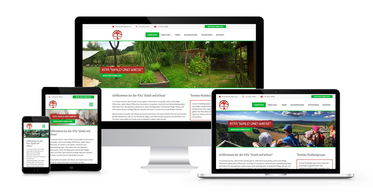 Kita Cunnersdorf – Screenshot Responsive Webdesign Responsive Webdesign - Internetseite www.kita-cunnersdorf.de