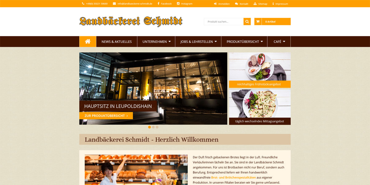 Landbäckerei Schmidt mit Onlineshop für Weihnachtsstollen