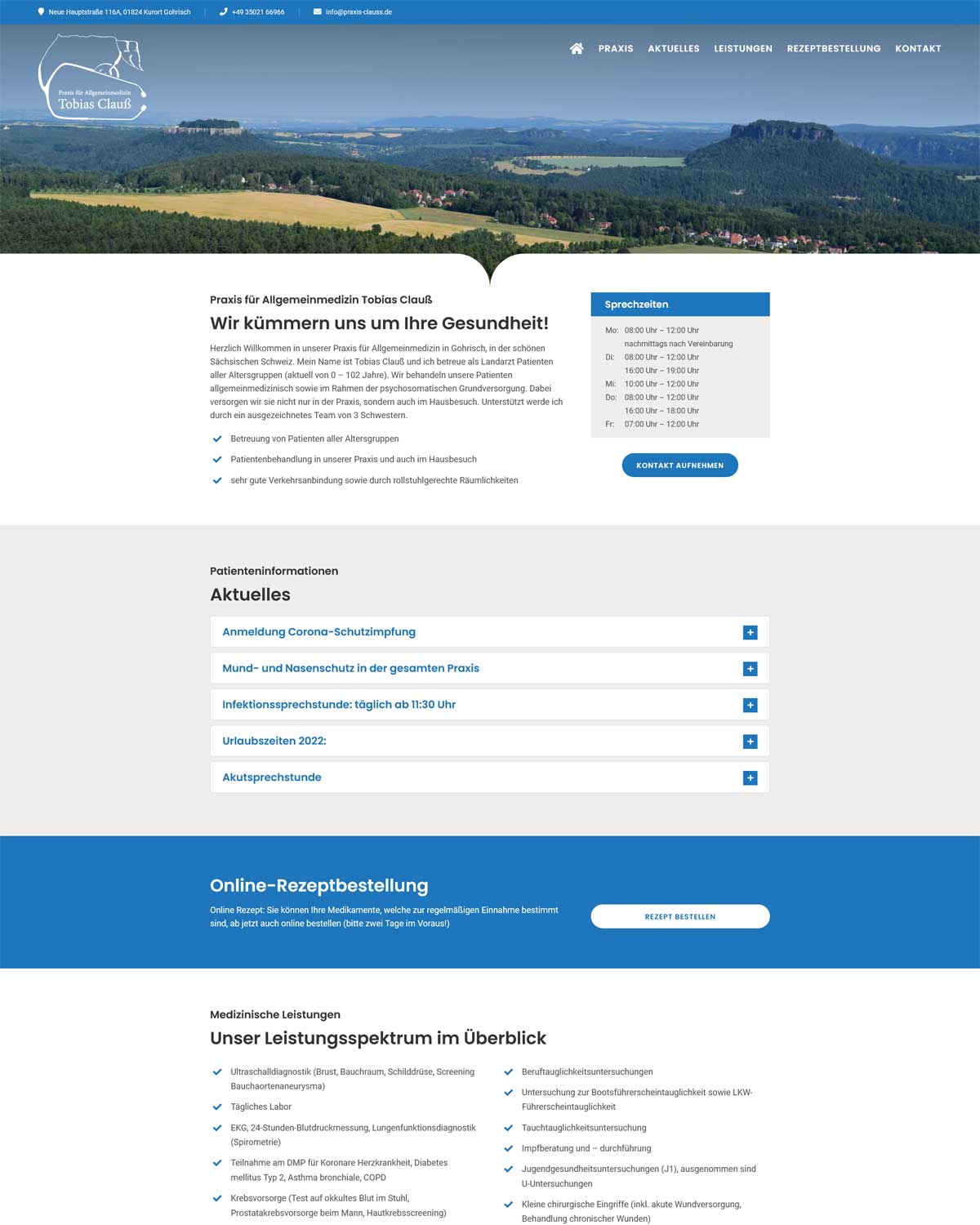 Praxis Clauß - Screenshot Beitragsbild