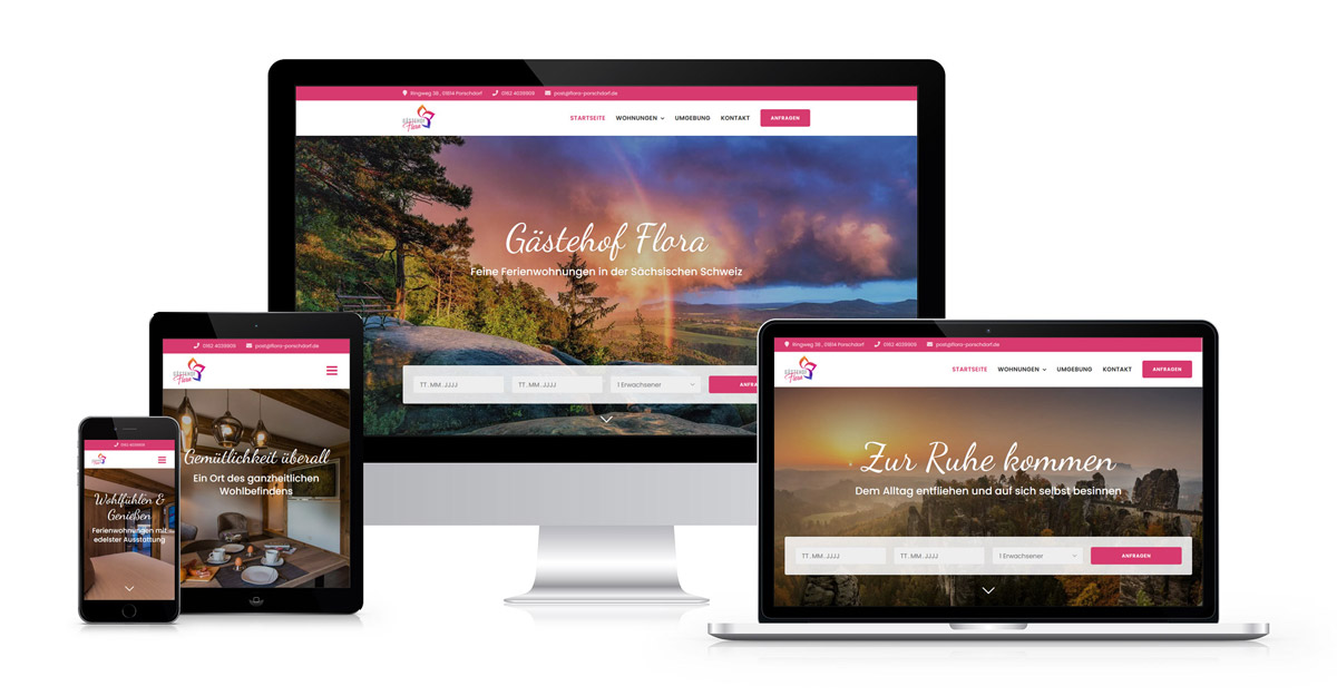 Responsive Webdesign - Internetseite www.flora-porschdorf.de