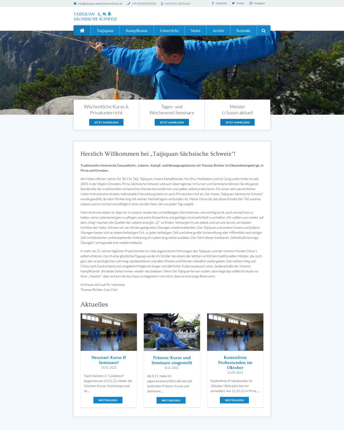 Taijiquan Sächsische Schweiz - Screenshot Beitragsbild